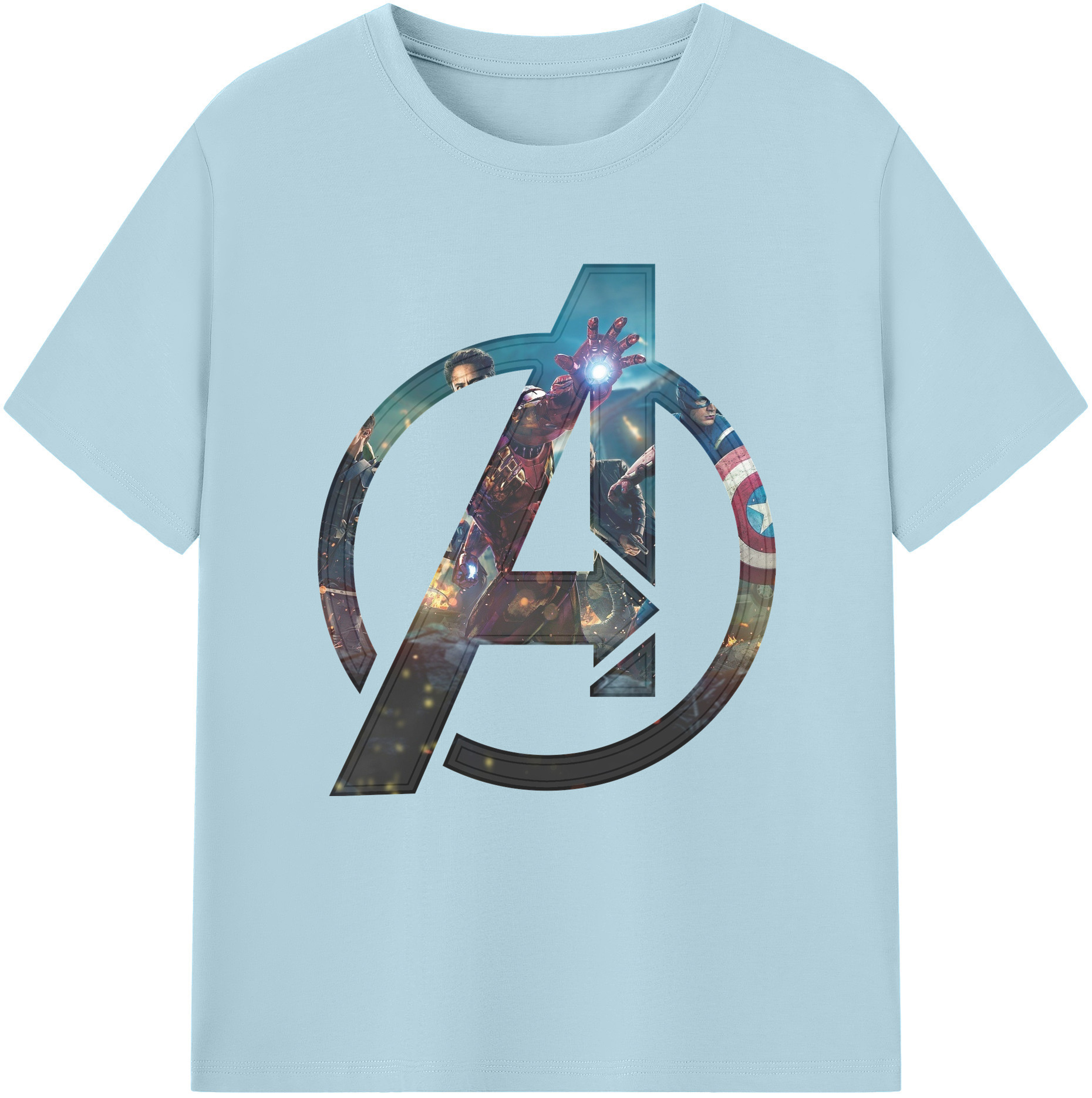 （画像用） アベンジャーズ The Avengers 綿100％半袖Tシャツ（フロントプリント）